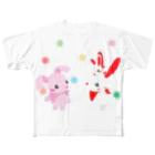 YQUALのうさぎの家族 All-Over Print T-Shirt