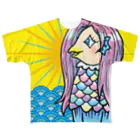 超獣★GIGAのアマビエさん ぜいたくな両面 All-Over Print T-Shirt