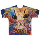 Ange Fleur （アンジュフルール）のGemstone Cat フルグラフィックTシャツ