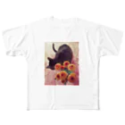 ゆーこ☆の猫と花 All-Over Print T-Shirt