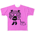 モニョチタポミチの女の子といぬ フルグラフィックTシャツ