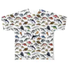 猫と釣り人のSALTWATER FISH_C_FG フルグラフィックTシャツ