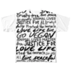 Niea999’s プチハッピー shopのLove life, go vegan All-Over Print T-Shirt