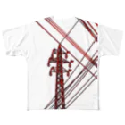 WAMI ARTの赤い鉄塔 フルグラフィックTシャツ