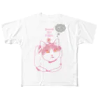 COMONOの天然ガール・ピルク　香箱 フルグラフィックTシャツ