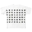 yasu_revolverの整列Aligned letters フルグラフィックTシャツ