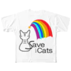 ノラ猫Designのsave the cats フルグラフィックTシャツ