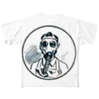 hinomarusの防毒マスク夫人 フルグラフィックTシャツ