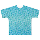 あわじテキスタイルのグラデーションクリスタルTシャツ ブルー All-Over Print T-Shirt