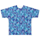 あわじテキスタイルの重なるガラスのTシャツ サファイア All-Over Print T-Shirt