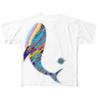 PLUMＭOONの宇宙で遊ぶクジラ All-Over Print T-Shirt