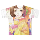 苗村さとみのワイン女子・デラウェアドライヌーボー フルグラフィックTシャツ