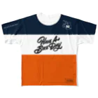 HAVE A BIKE DAY. ＠ SUZURIのHABDmoto(Navy/Orange) All-Over Print T-Shirt