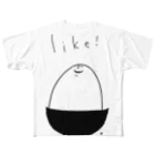 A-nya.PoPo's Shopの" Like! "_ホワイト版 フルグラフィックTシャツ