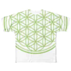 CENTRAL VILLAGE TokyoのFlower of Life - Huge フルグラフィックTシャツ