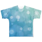 minimumのbokeh-blue フルグラフィックTシャツ