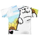u1akamakiの白いネコお昼寝2 フルグラフィックTシャツ