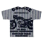 キッズモード某の武骨なバイクデザイン(ヒッコリー) All-Over Print T-Shirt :back