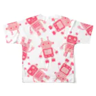 lg_hのロボット柄（ピンク） フルグラフィックTシャツの背面