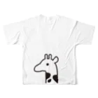 はっきんぐパパのガッチャンコTシャツ／キリン（子） フルグラフィックTシャツの背面