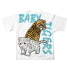 LalaHangeulのBABY TIGERS　バックプリント フルグラフィックTシャツの背面