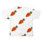 きゅうりの野菜のにんじん フルグラフィックTシャツの背面