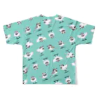 すたじお ワグテイルのハクちゃん（グリーン） All-Over Print T-Shirt :back