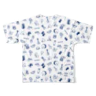 ジェーンのみせ(いっ福商店)の阿波踊りがいっぱい　白 All-Over Print T-Shirt :back