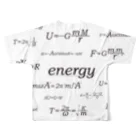 Hironoriの運動とエネルギーの公式 フルグラフィックTシャツの背面