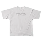 タチマチトリコの YES  YES ビッグチヨミ グレー  フルグラフィックTシャツ All-Over Print T-Shirt :back