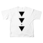 【三角形の穴】の▼3【逆三角形の穴】 All-Over Print T-Shirt :back