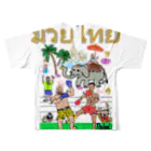 uwotomoのバックプリント【ムエタイＤＸ】 All-Over Print T-Shirt :back