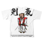 uwotomoのバックプリント【剣豪】 All-Over Print T-Shirt :back