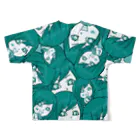 バニラde高収入ショップ［SUZURI店］の【両面フルグラ】Psyche♥VANIKO（GREEN） All-Over Print T-Shirt :back