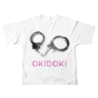 OKiDOKiの手錠デザインType B フルグラフィックTシャツの背面