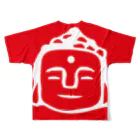 鹿と仏 SHIKA TO HOTOKEのred daibutsu 紅白大仏 フルグラフィックTシャツの背面