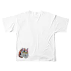 カフェみるくのNATUKO　「NEKO」MILKUの作家NATUKOの「NEKO」 All-Over Print T-Shirt :back