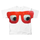 竹下キノの店の赤メガネ フルグラフィックTシャツの背面