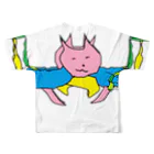 水草の猫マン３ All-Over Print T-Shirt :back