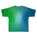 gemgemshopのAbstract #10 （緑と青のグラデーション） フルグラフィックTシャツの背面