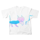 水草の猫マン4 フルグラフィックTシャツの背面