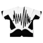 HIGESOUNDの髭サウンドロゴ 黒 フルグラフィックTシャツの背面