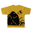 クライミングジムVORTEXの大黒石は登っちゃダメ フルグラフィックTシャツの背面