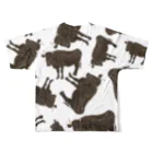 PoccaBocca–すかまるのおみせ–の黒毛和牛がいっぱいいっぱい All-Over Print T-Shirt :back