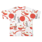 ソーメンズのかわうそとりんご All-Over Print T-Shirt :back