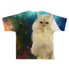 大変かわいらしい猫のグッズ屋さんの自分召し上がり猫 （宇宙） All-Over Print T-Shirt :back