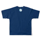  花金魚園の菊の器　紺 All-Over Print T-Shirt :back