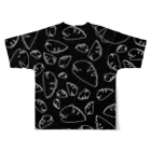 紫咲うにのながくないうつぼ ちらし 黒 All-Over Print T-Shirt :back