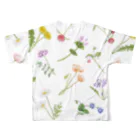 atelier KOMICHIの野の花、野の草 フルグラフィックTシャツの背面