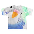 まめるりはことりのセキセイインコ　オパーリン大【まめるりはことり】 All-Over Print T-Shirt :back